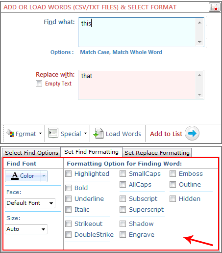 Advance find replace