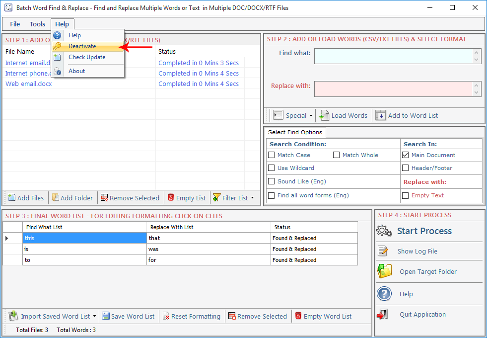 Batch Word Find & Replace