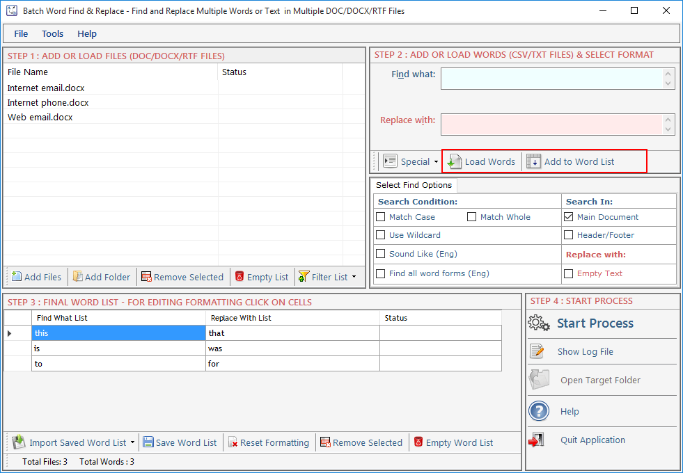 Batch Word Find & Replace Batch Word Find & Replace