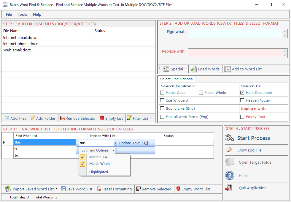 Batch Word Find & Replace Batch Word Find & Replace