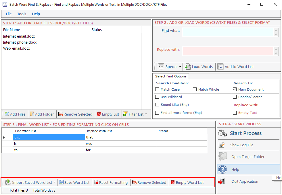 Batch Word Find & Replace Batch Word Find & Replace