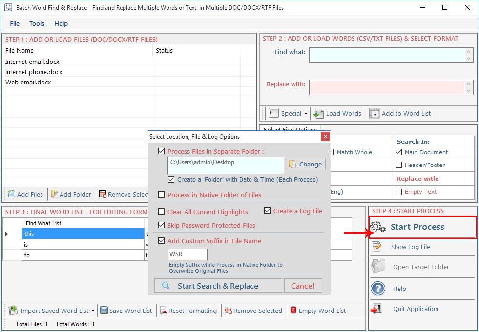 Batch Word Find & Replace