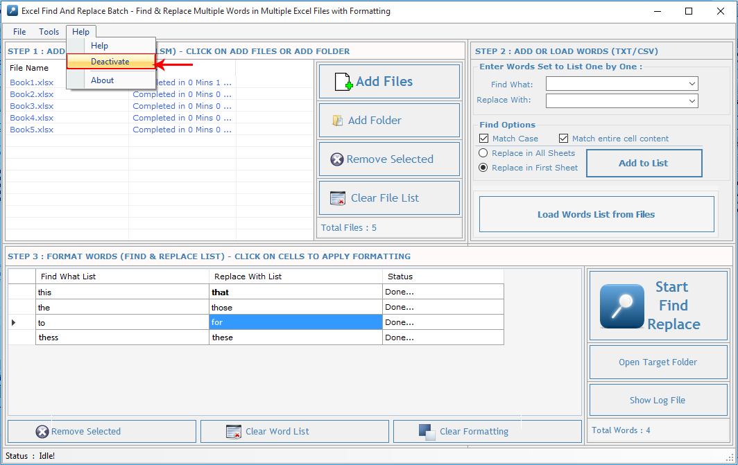 Excel Find & Replace Batch Excel Find & Replace Batch