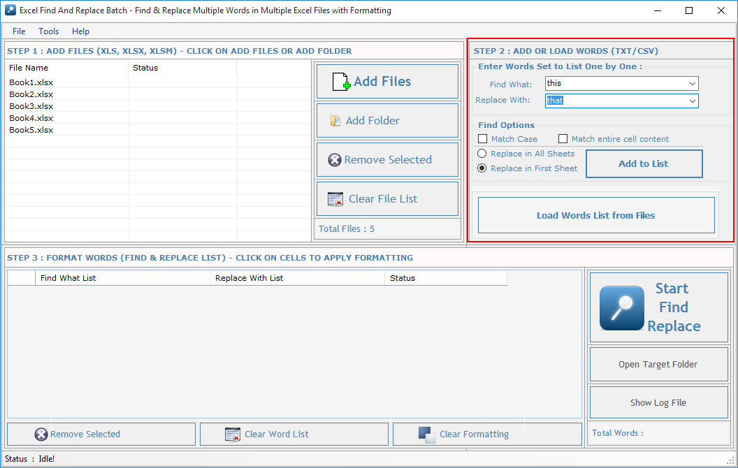 Excel Find & Replace Batch Excel Find & Replace Batch
