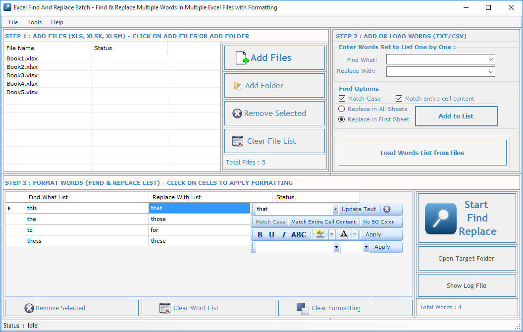 Excel Find & Replace Batch